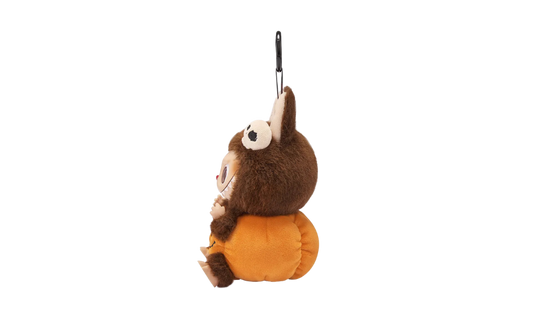 Pop Mart Labubu Happy Halloween Party Series-Sitting Pumpkin Vinyl Plush Pendant