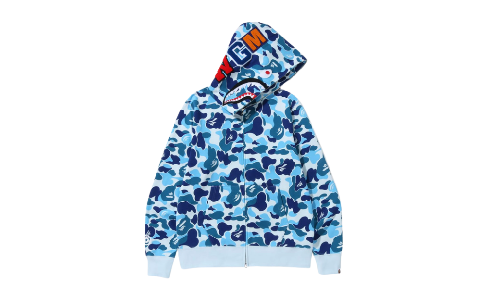 BAPE ABC Camo Shark Full Zip Hoodie Blue