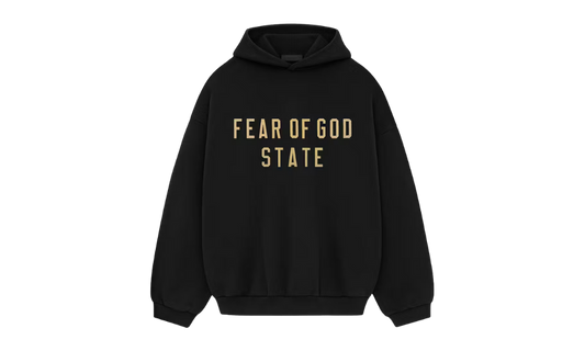 Fear of God Essentials Yellow State Fleece Hoodie Black