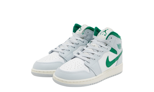 Air Jordan 1 Mid White Pure Platinum Pine Green