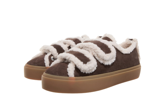 inuikii shearling low velcro dark brown