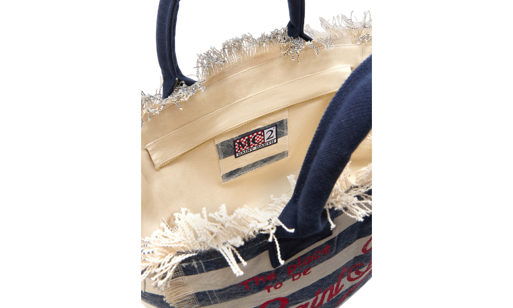 MC2 Saint Barth Vanity Stripes Pop Denim bag