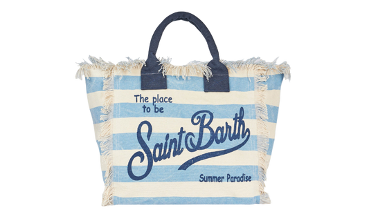 MC2 Saint Barth Vanity Vertical Stripes Pop Blue Bag