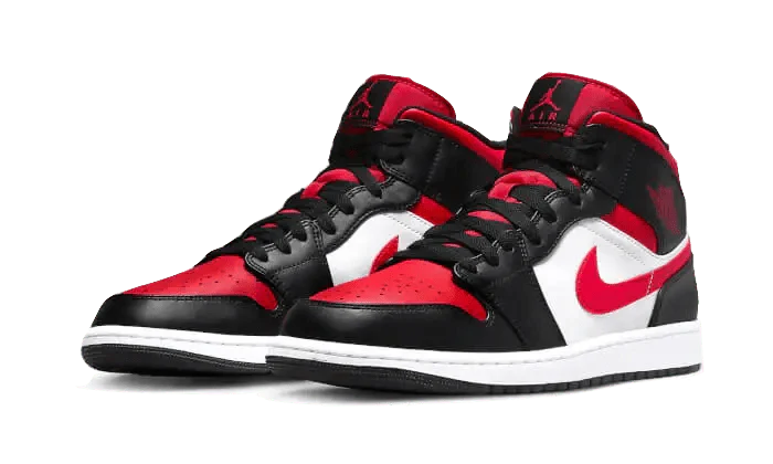 Air Jordan 1 Mid Alternate Bred Toe Fire Red